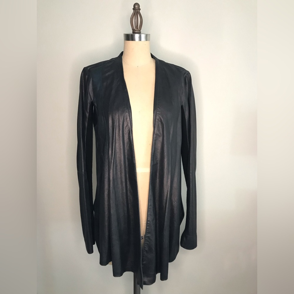 Veda Leather Jacket - Navy - Sz. S
